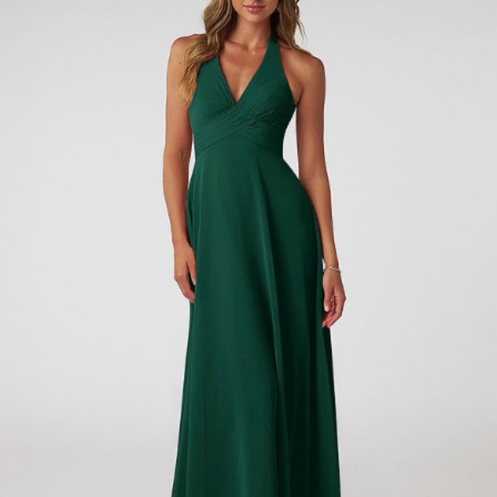 Azazie Green Halter Wedding Dress